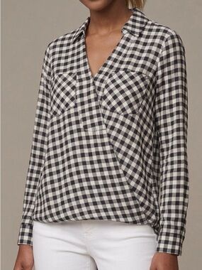 Michael Michael Kors Black and White Plaid Top